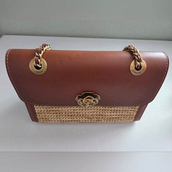 Coach Parker In Colorblock Woven Straw/Leather - Picture 13 of 16